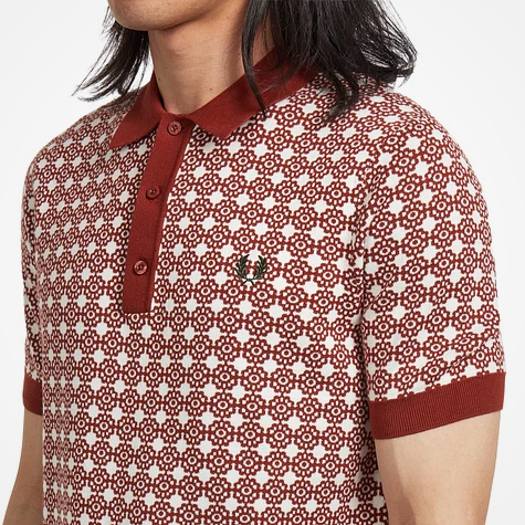 Fred Perry Floral Jacquard Shirt (Brandy)