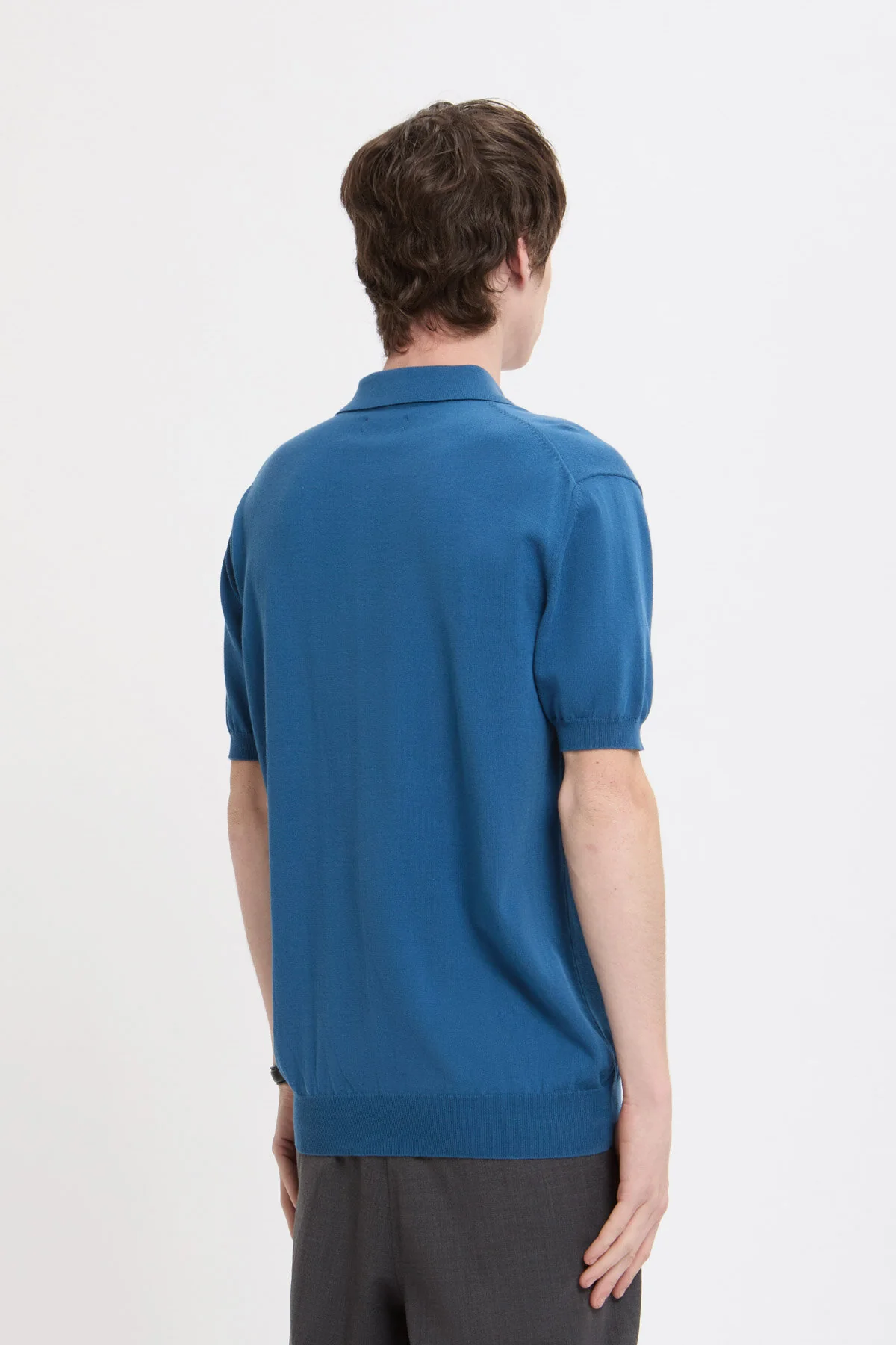 Baracuta Short Sleeve Knit Polo (Deep Water)