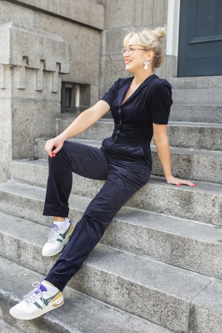 Very Cherry Classic Jumpsuit Corduroy (Marino)