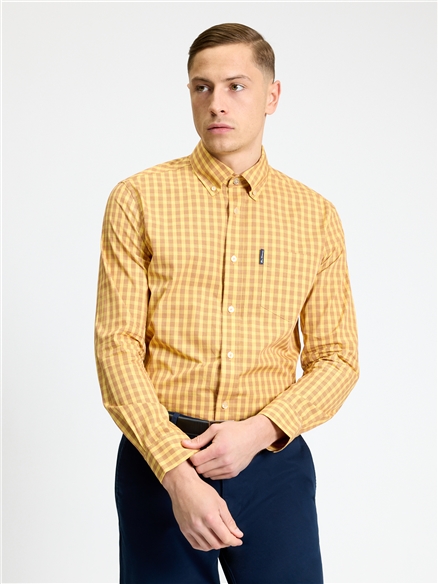 Ben Sherman Long Sleeve Gingham Shirt (Zest)