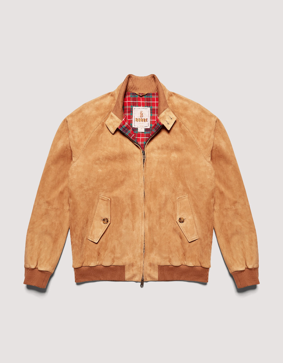 Baracuta G9 Harrington Suede Tobacco