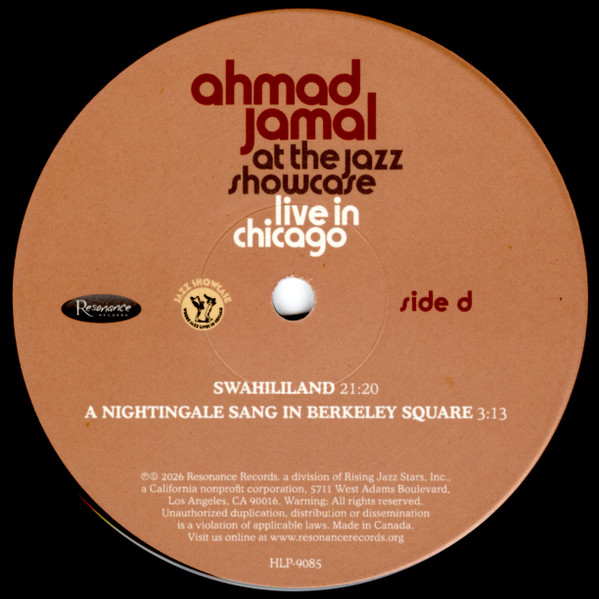 Ahmad Jamal – At The Jazz Showcase Live In Chicago  (DOLP) RSD 26   