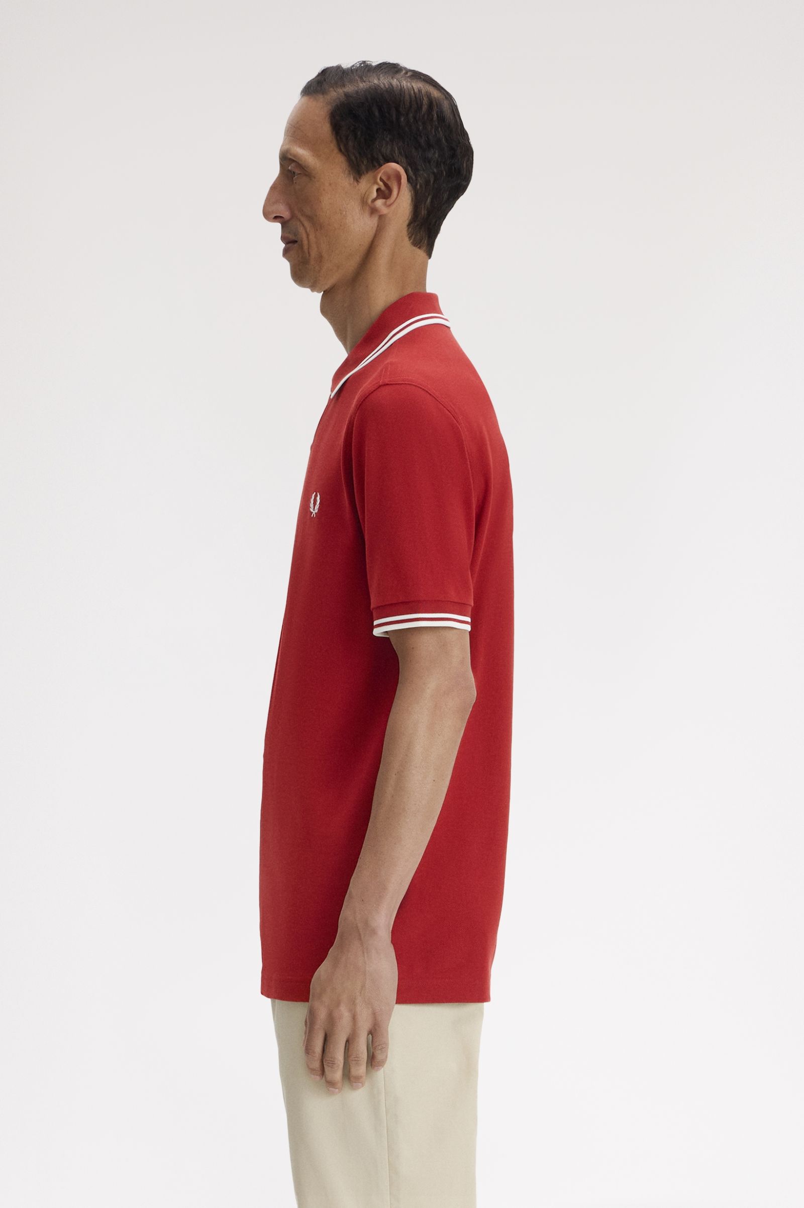 Fred Perry Twin Tipped Polo Shirt (Burnt Red/Snow White)