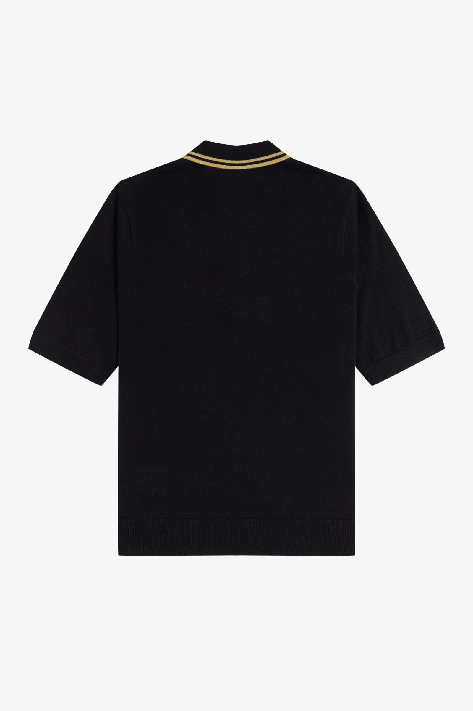 Fred Perry Tipped Knitted Shirt (Black/Champagne)