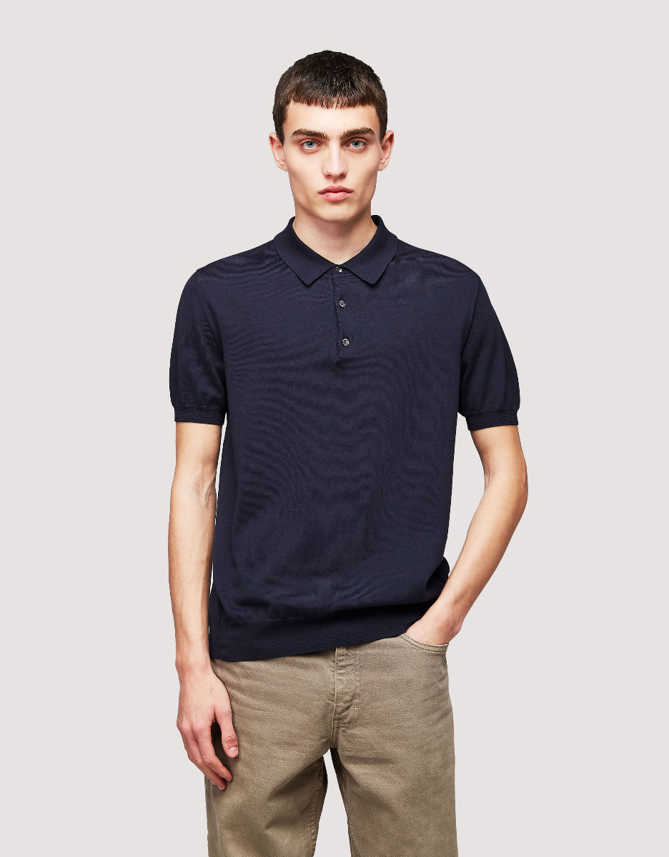 Baracuta Polo Knit Navy 309