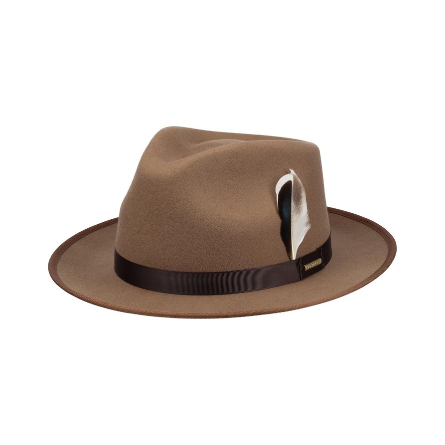 Stetson Stenbrick Fedora Wool Hat (Light Brown)