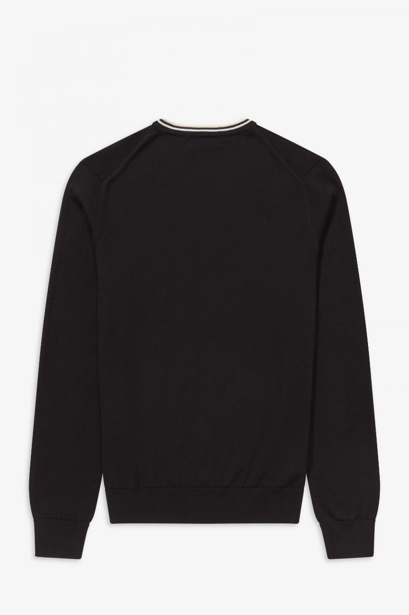 Fred Perry Pullover Classic V-Neck Black-XXL