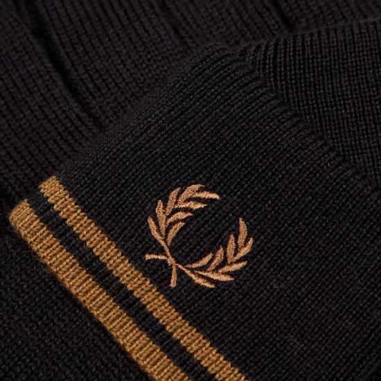 Fred Perry Twin Tipped Merino Wool Gloves in Black