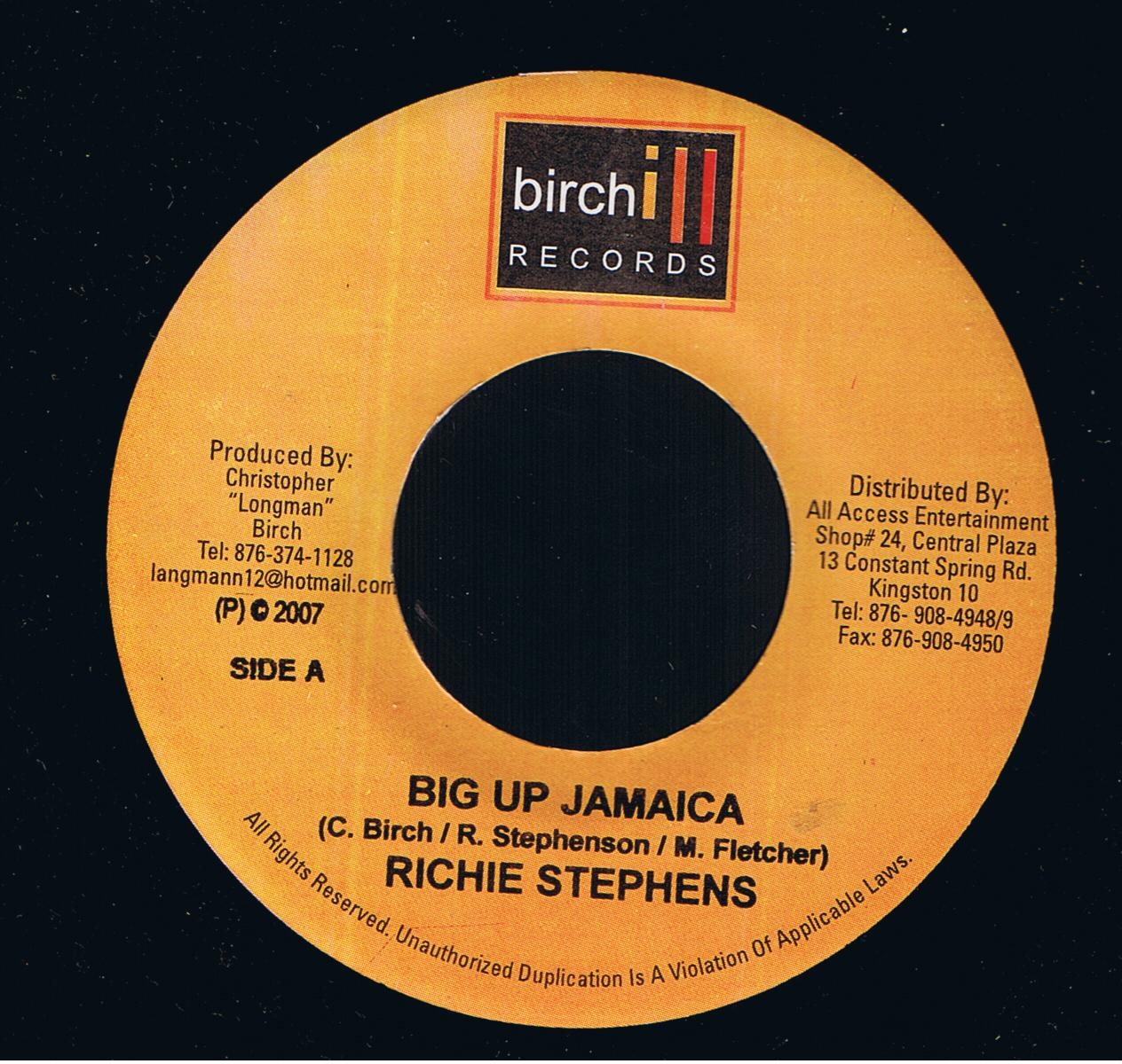 Richie Stephens - Big Up Jamaica / Richie Feelings - Lowh Yuh Name (7") 