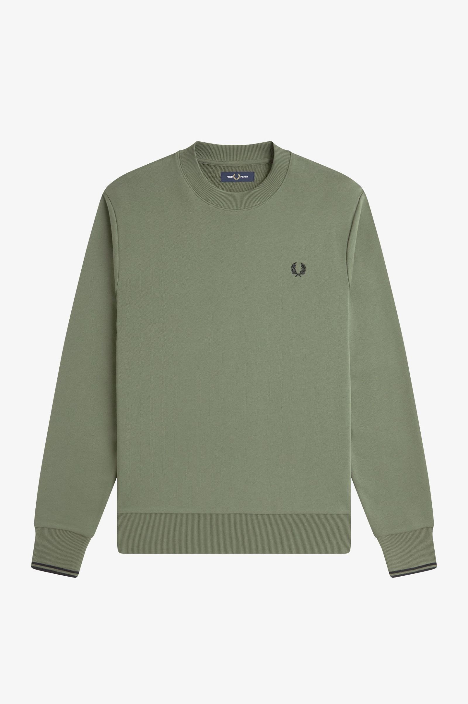 Fred Perry Crew Neck Sweatshirt (Laurelwreathgreen/Black)