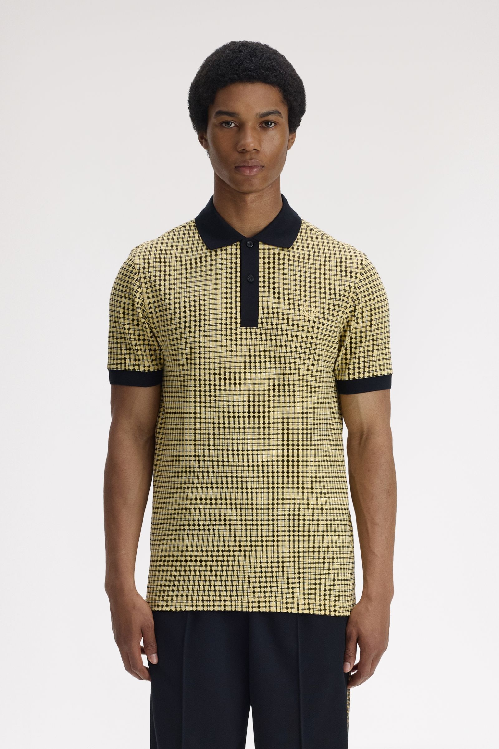 Fred Perry Cross Print Polo Shirt (Black)