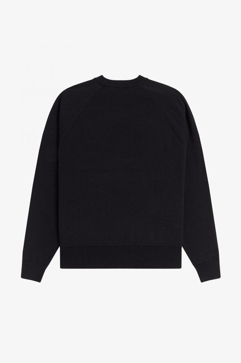 Fred Perry Damen Crew Neck Jumper-Black