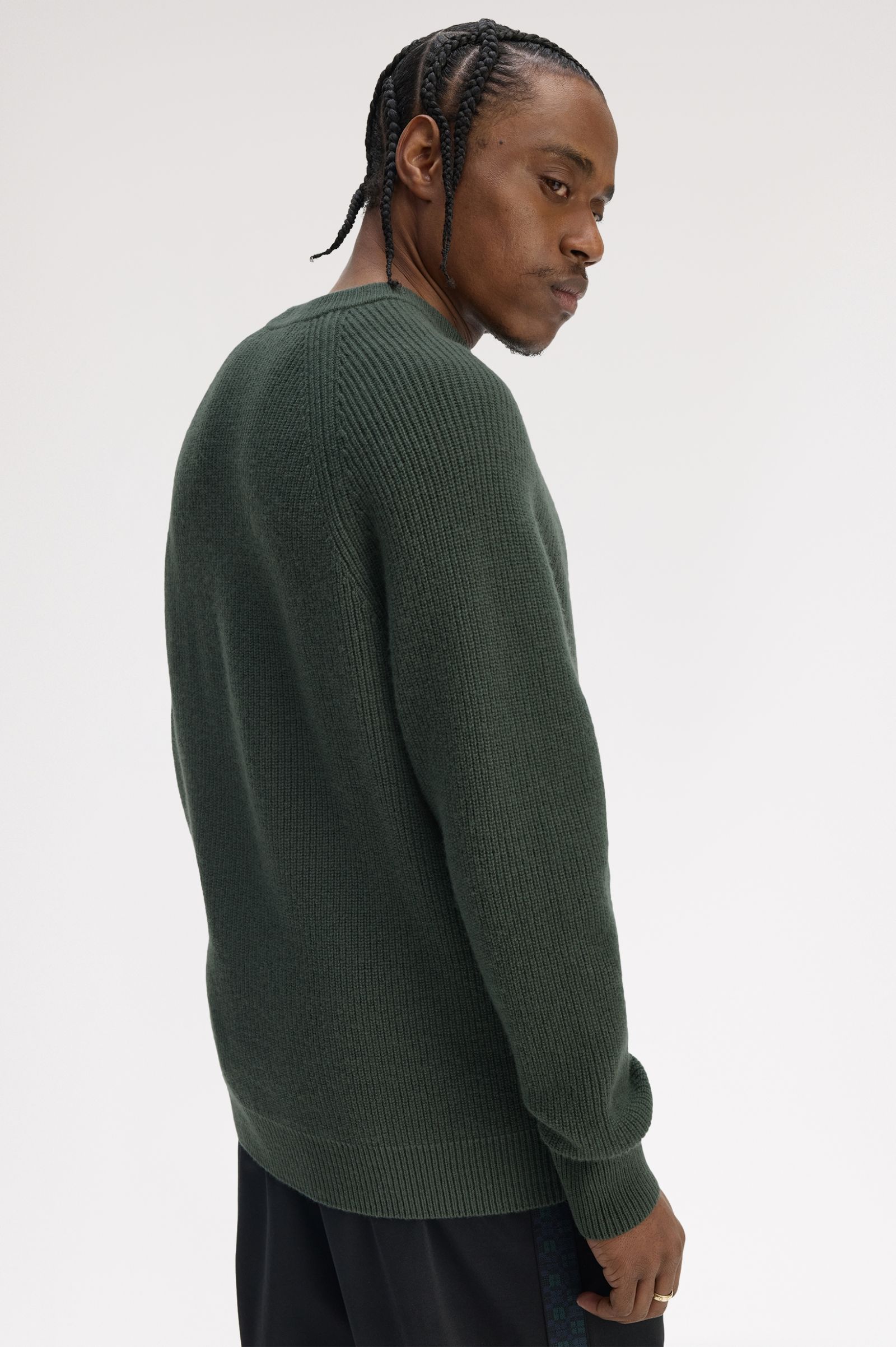 Fred Perry Lambswool Raglan Jumper (Court Green)