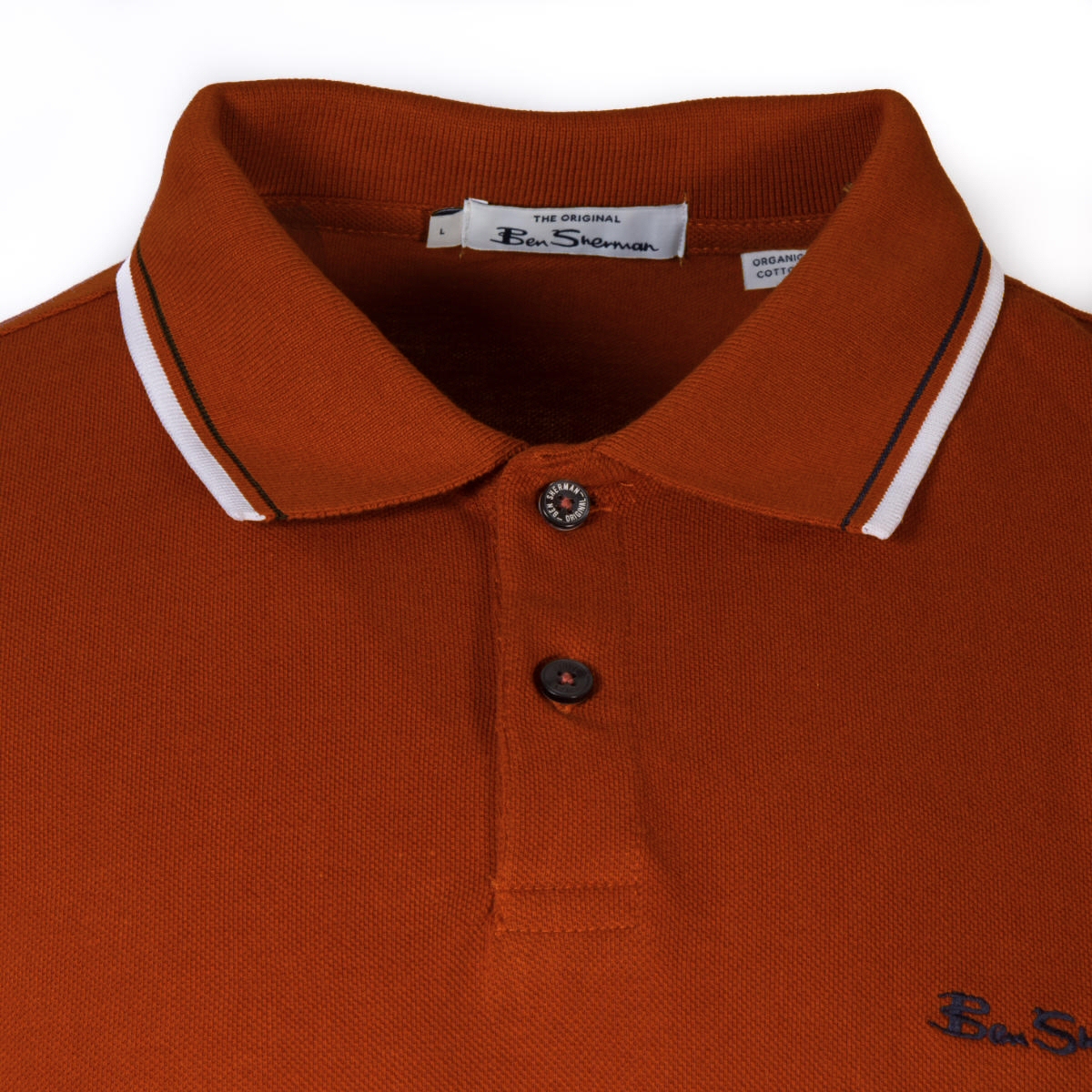 Ben Sherman - Tipped Pique Polo Herren Shirt (Orange)