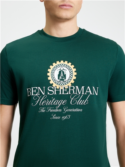 Ben Sherman Short Sleeve Heritage Club T-Shirt (Forest)