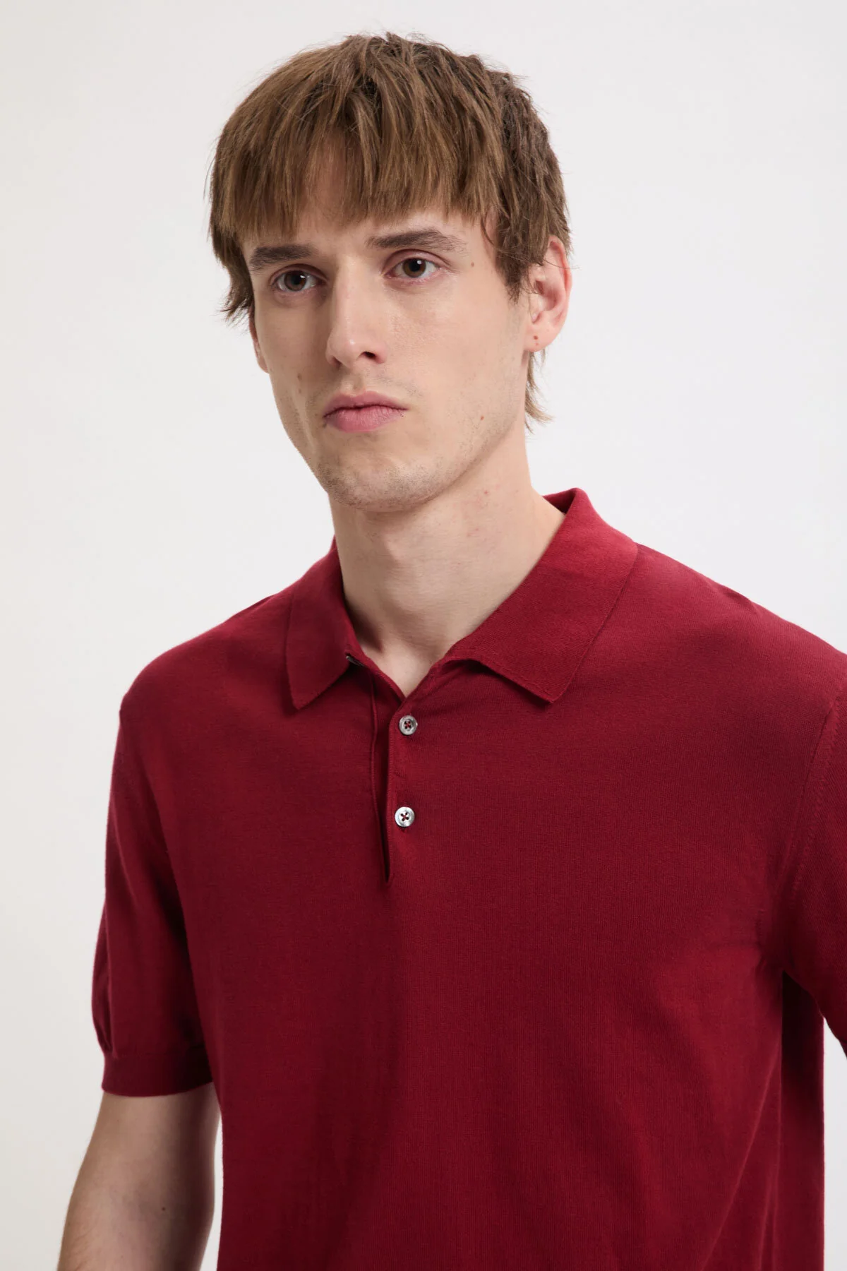 Baracuta Short Sleeve Knit Polo (Oxblood)