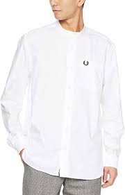 Fred Perry Hemd Granddad Collar Weiß M7559-M