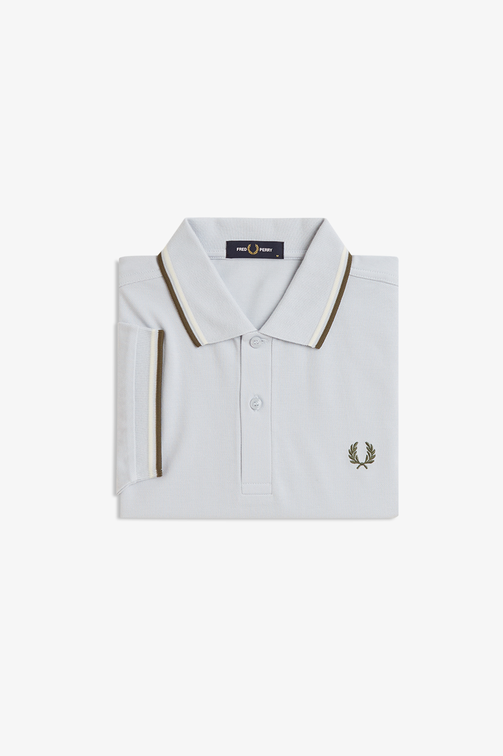 Fred Perry Twin Tipped Polo Shirt (Dusky Blue/Ecru/Laurel Wreath Green)