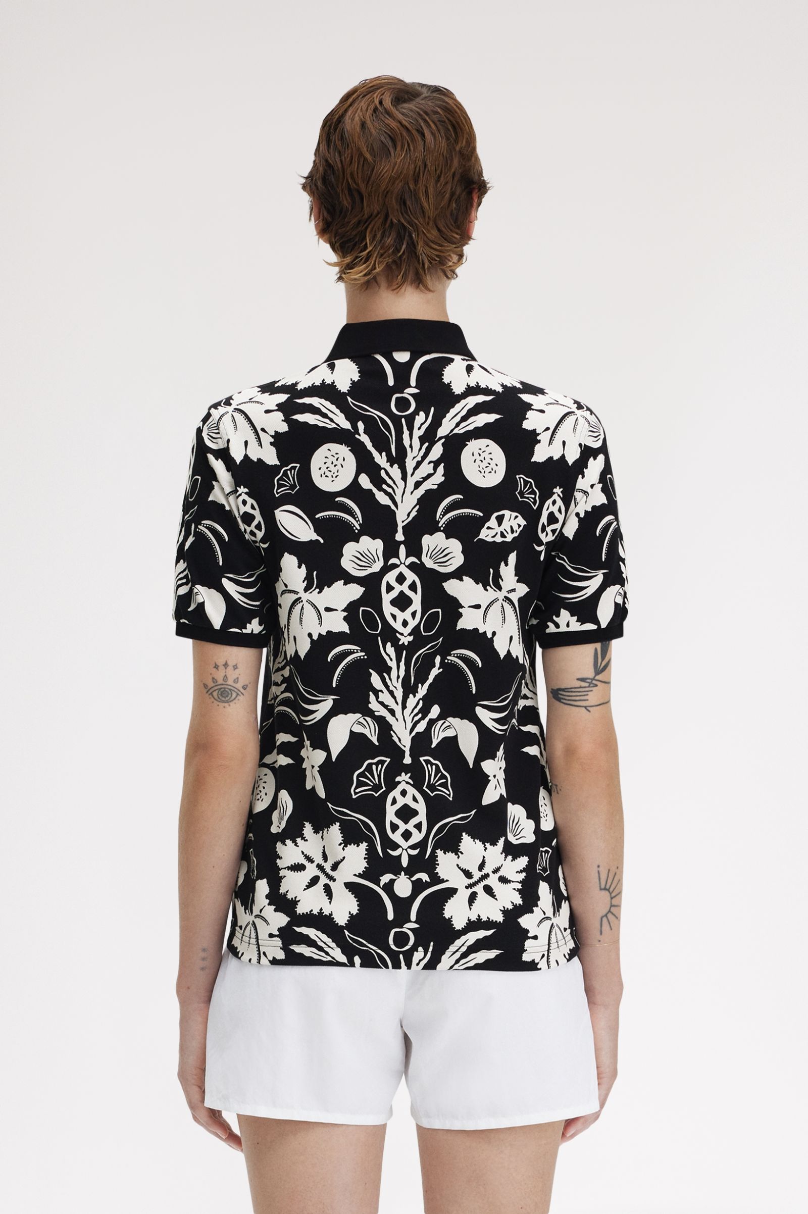 Fred Perry Amy Winehouse Printed Shirt in Black 