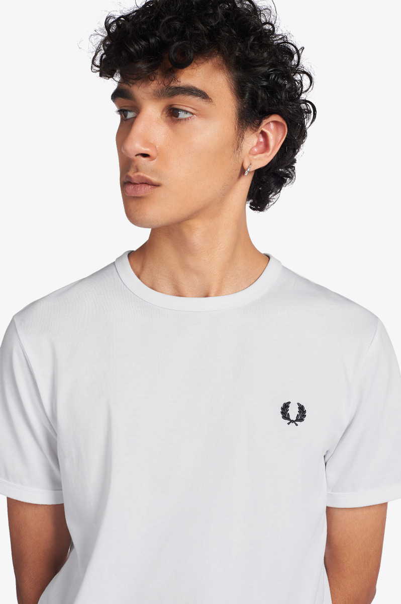 Fred Perry T-Shirt Ringer Weiss M3519-XL
