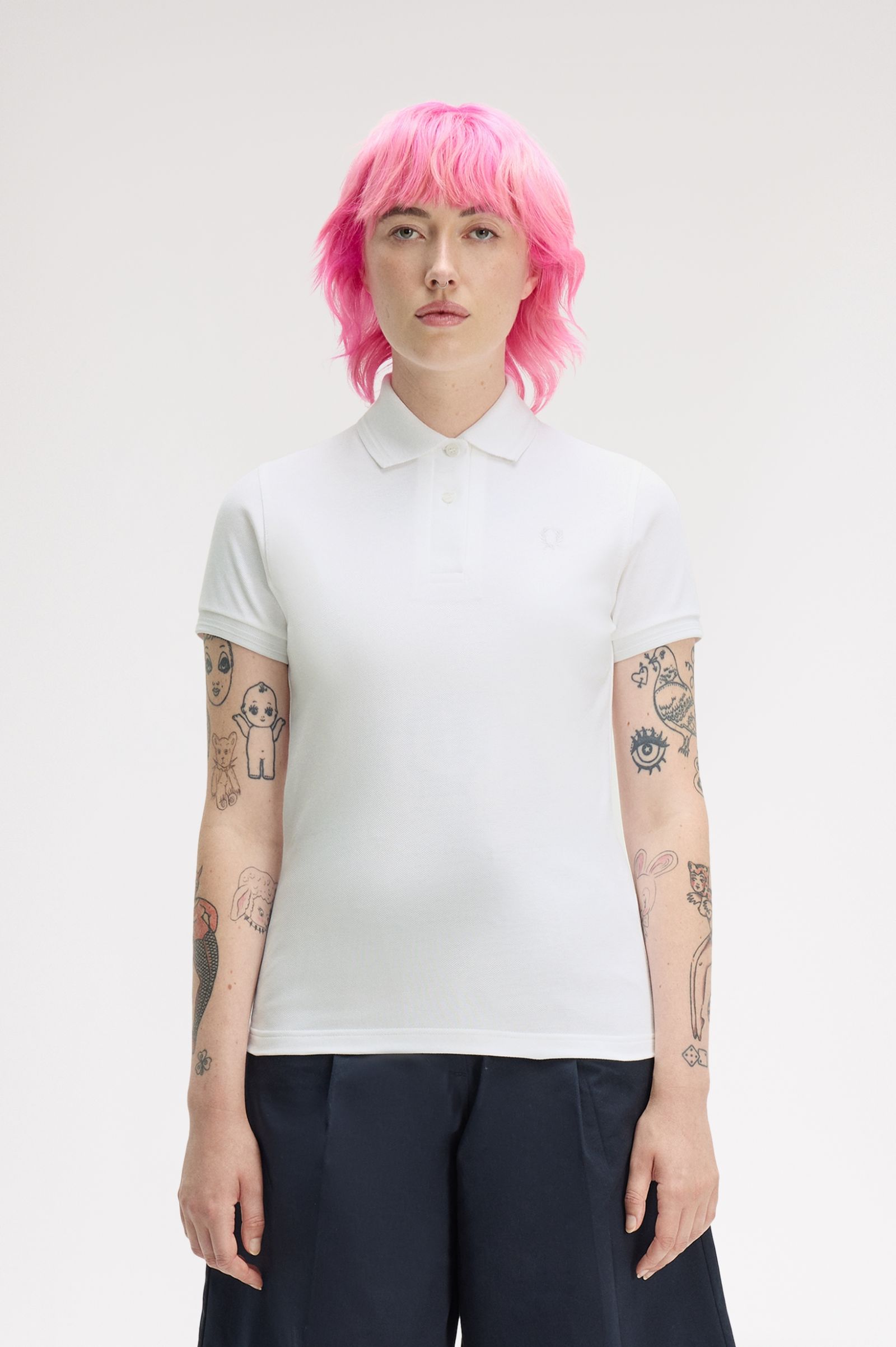 Fred Perry Made in England G12 Twin Tippd Polo Shirt (White/White)