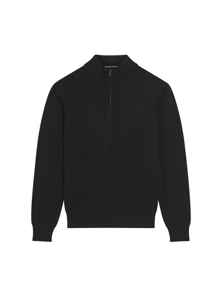 Ben Sherman Merino Half Zip (Black)