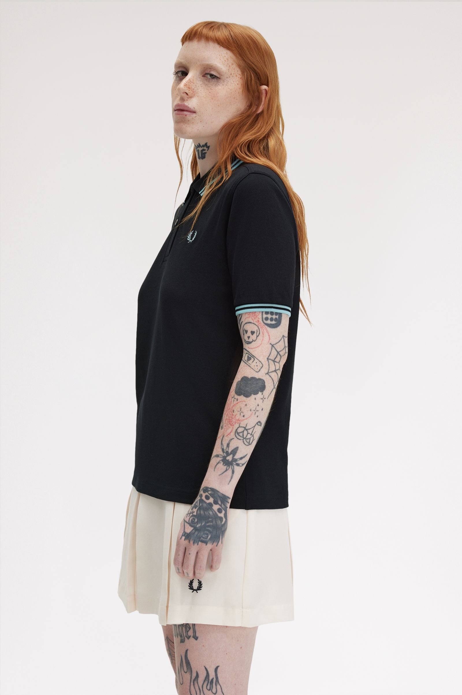 Fred Perry Twin Tipped Shirt G3600 in Navy/Mint Blue