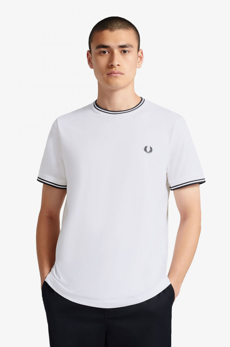 Fred Perry Twin Tipped T-Shirt White-XL