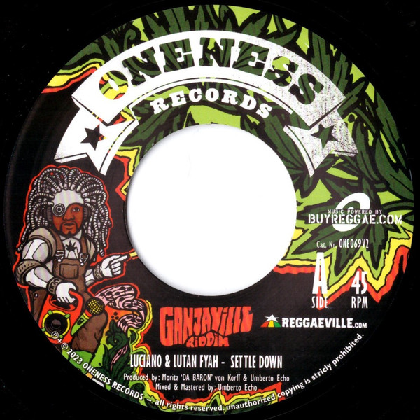 Luciano & Lutan Fyah / Eek-A-Mouse & Lee Perry – Settle Down / Ganjaville  (7'')                    