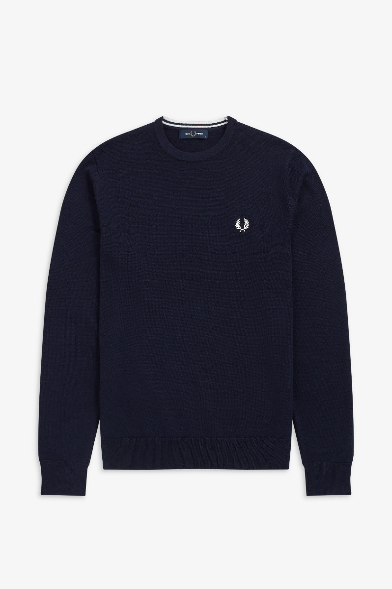 Fred Perry Classic Crew Neck Jumper K9601 Navy-L