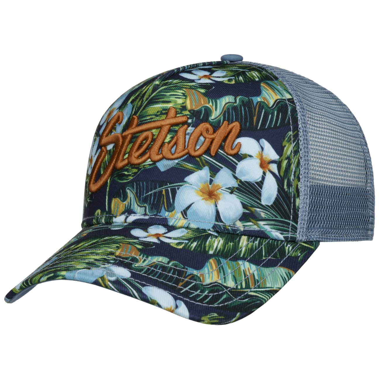 Stetson Trucker Cap Hawaii Flower (Blue)