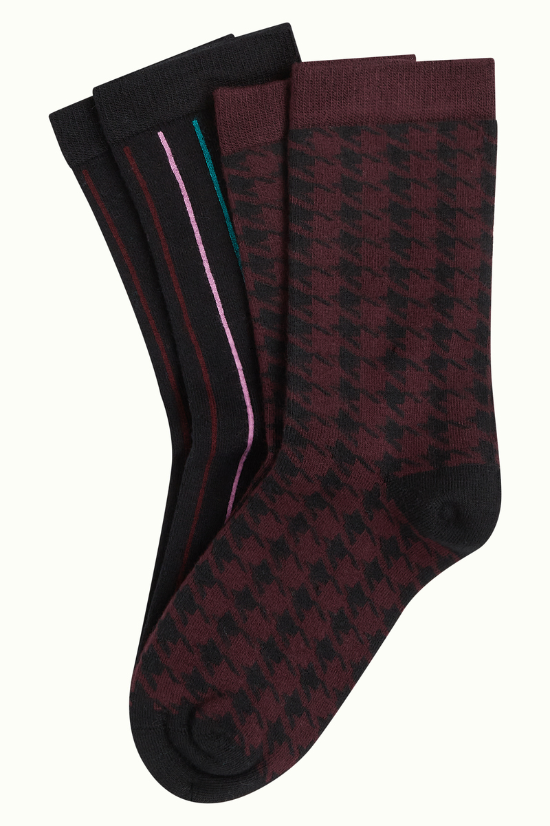 King Louie Socks 2-Pack Backstage (Cabernet Red)