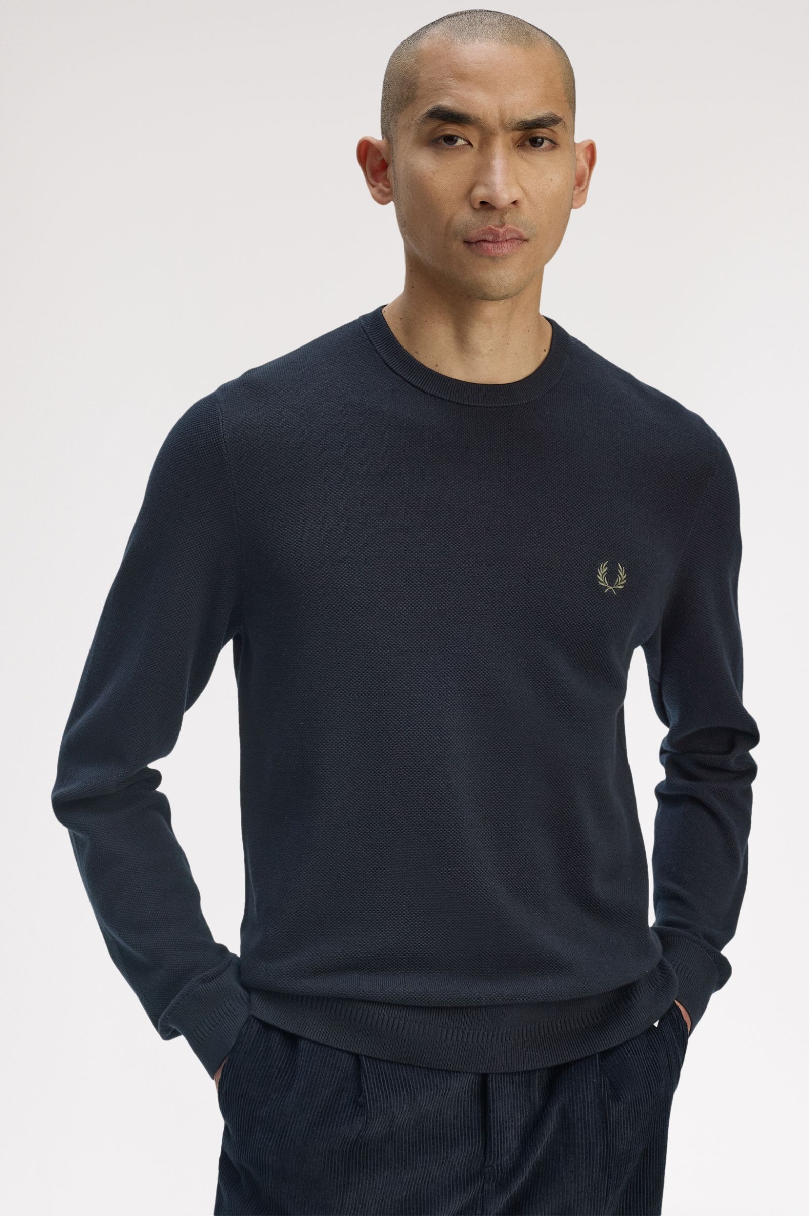 Fred Perry Pique Stitch Jumper (Navy)