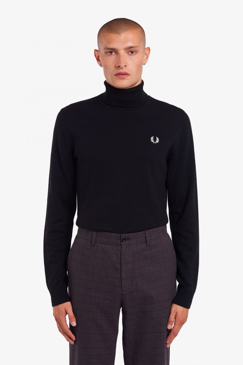 Fred Perry Roll Neck Jumper Black-L