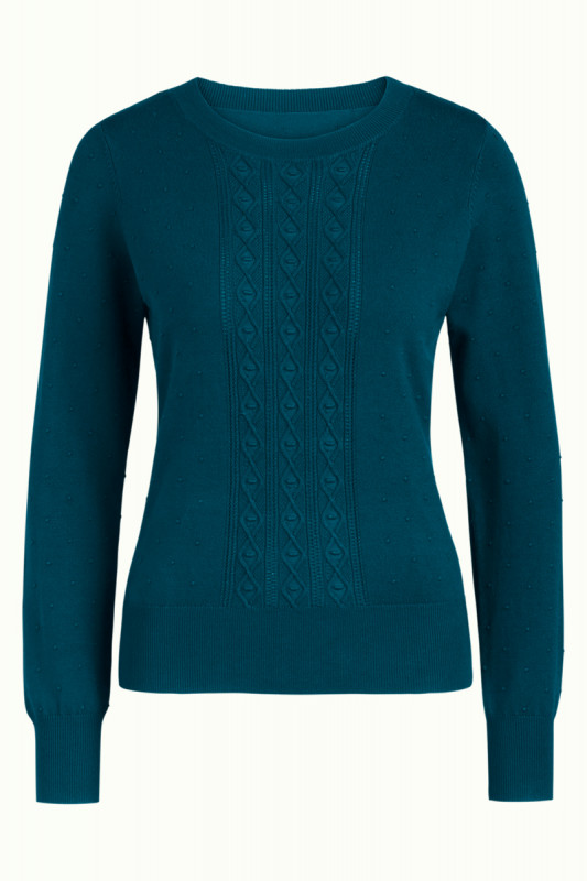 King Louie Pullover Cable Top Orient Blue-S