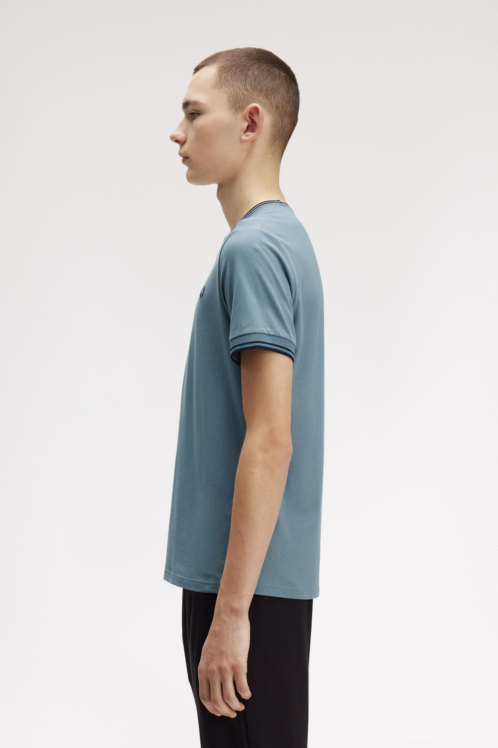 Fred Perry Twin Tipped T-Shirt in Stockport Blue/Navy
