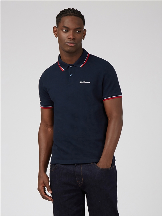 Ben Sherman Blaues Bio Signature Herren Polo Shirt in Dark Navy