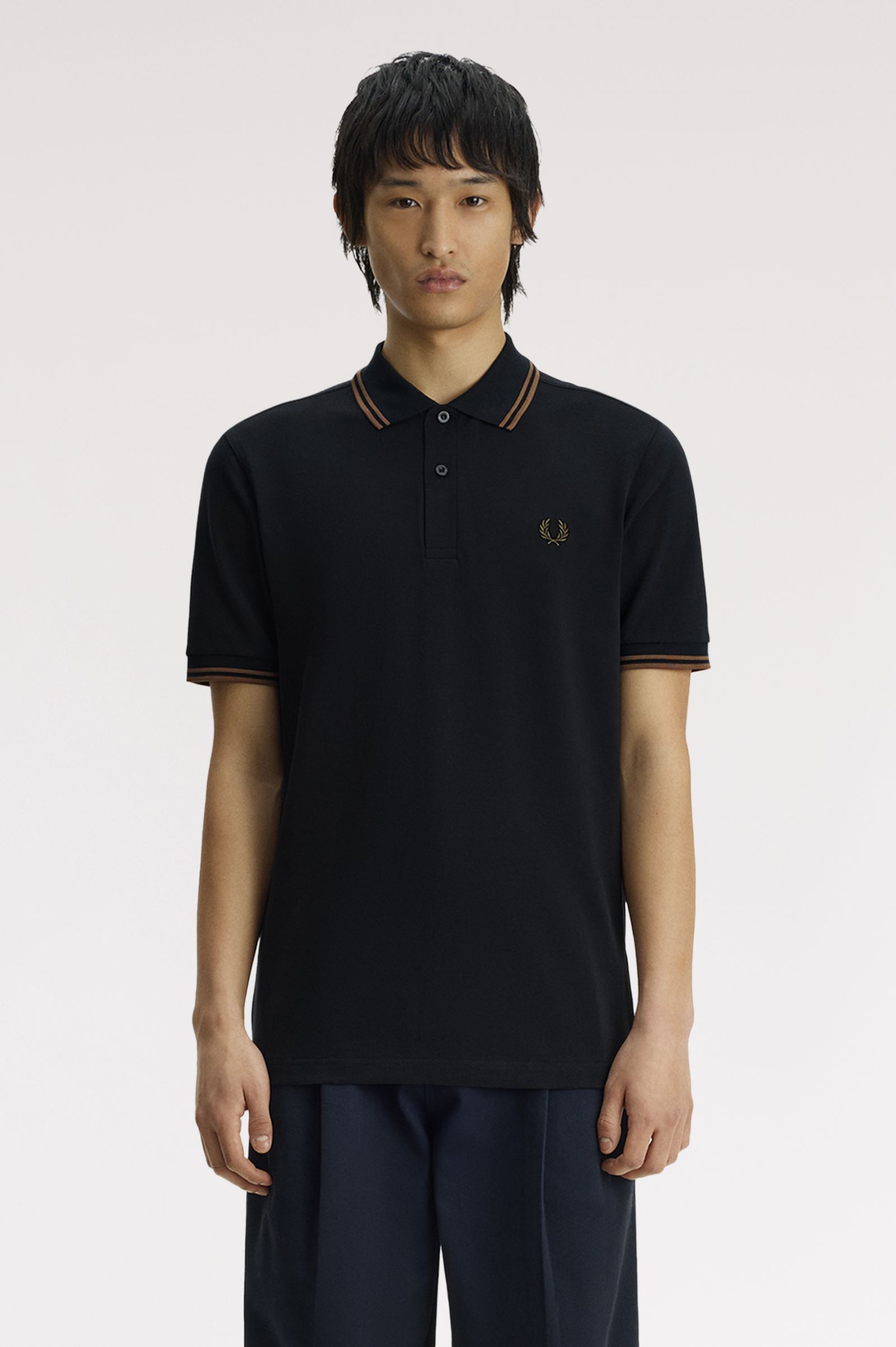 Fred Perry Twin Tipped Fred Perry Shirt (Navy/Bronze) 