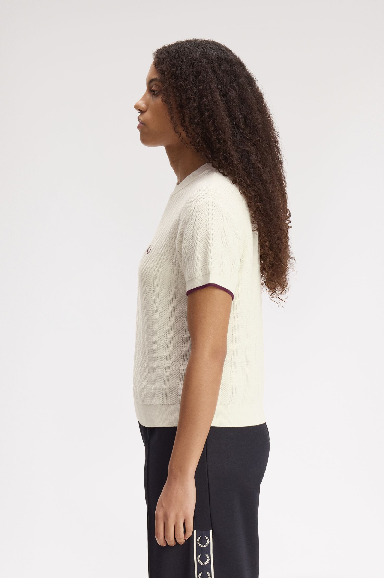 Fred Perry Textured Knitted Shirt (Ecru)