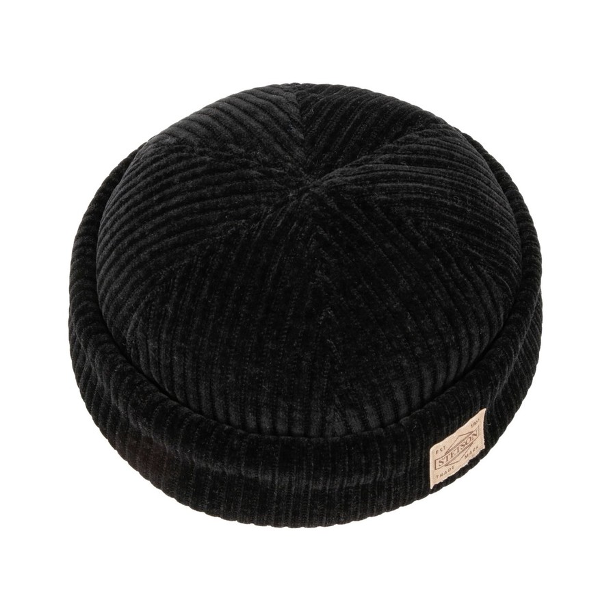 Stetson Jersey Cord Docker Hat (Black)