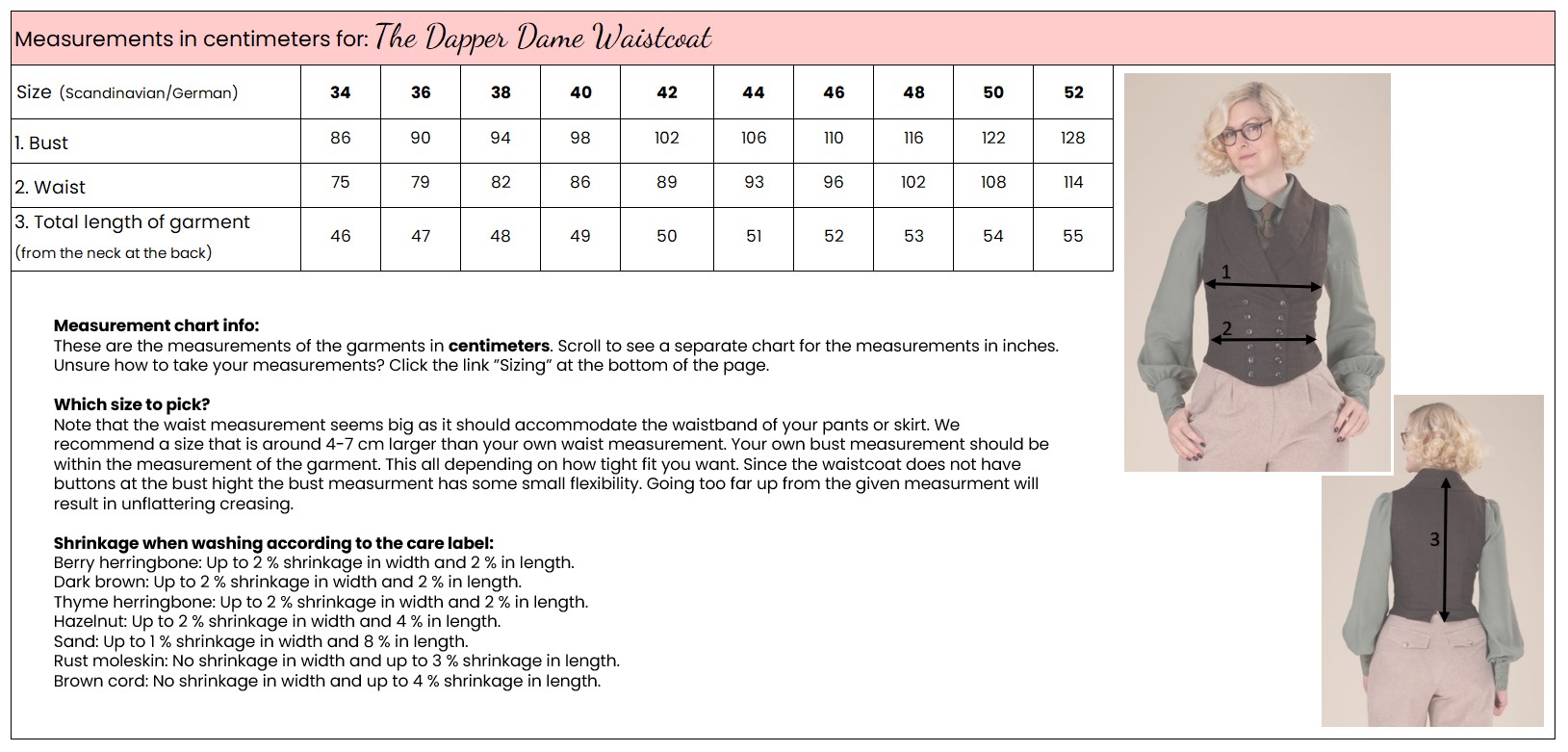 Emmy Design The Dapper Dame waistcoat in Hazelnut