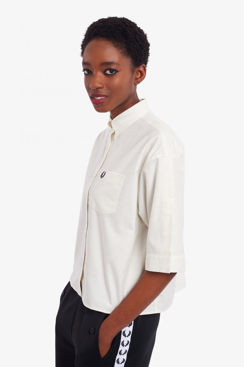 Fred Perry Split Sleeve Shirt G1163 Snow White-10