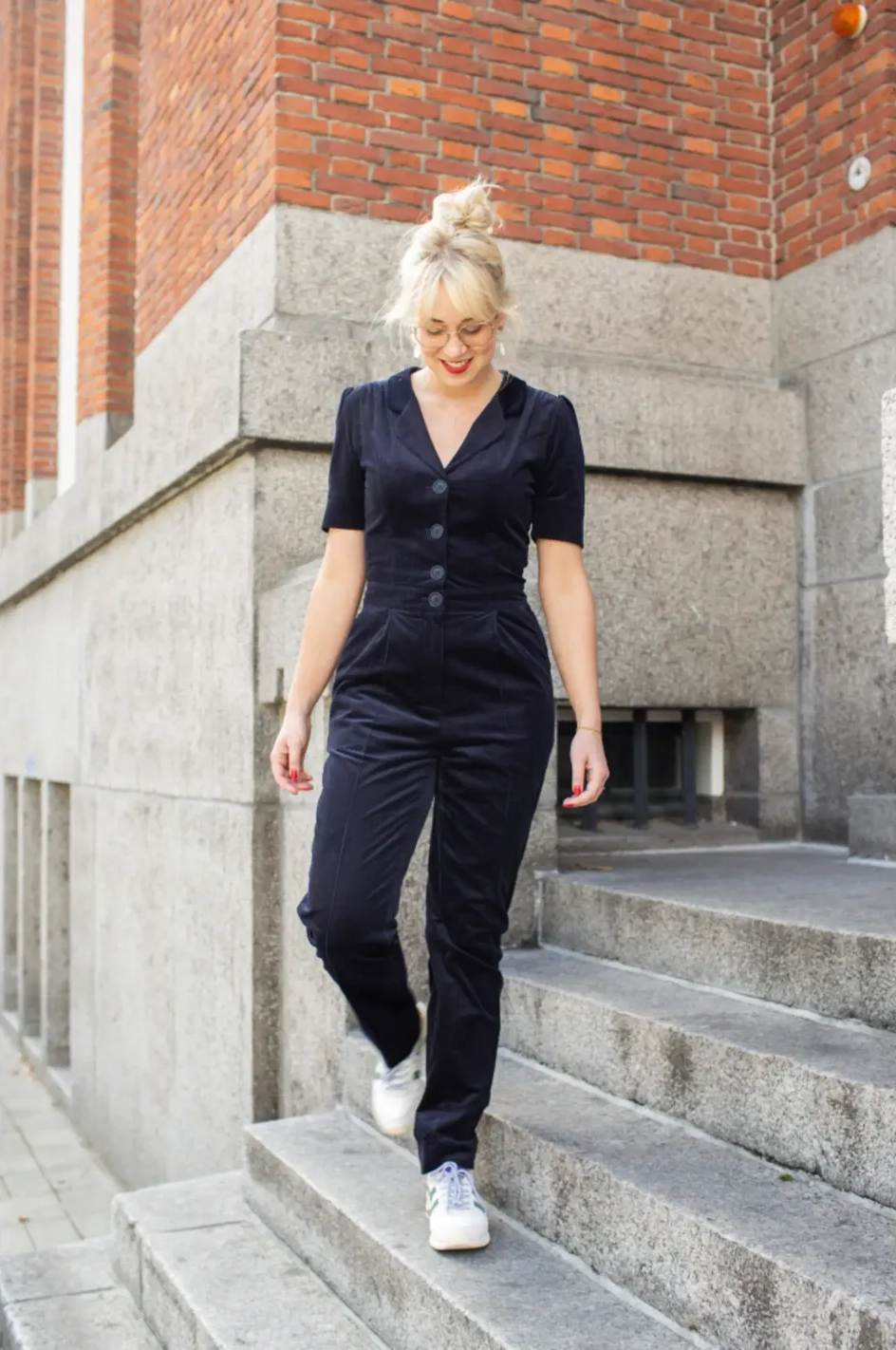 Very Cherry Classic Jumpsuit Corduroy (Marino)