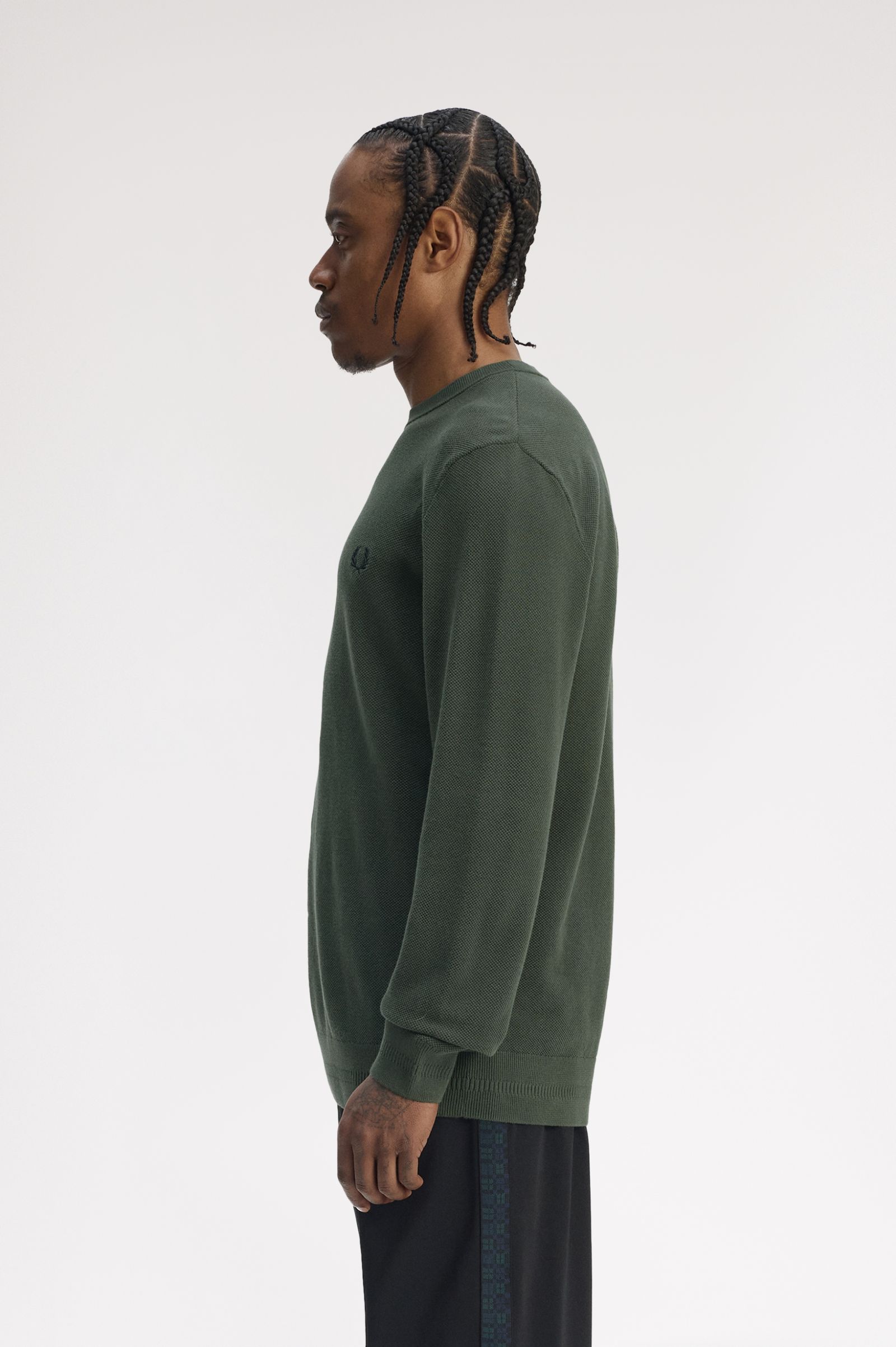 Fred Perry Pique Stitch Jumper (Court Green)