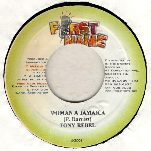 Tony Rebel – Woman A Jamaica / Version Herbalist (7")                     