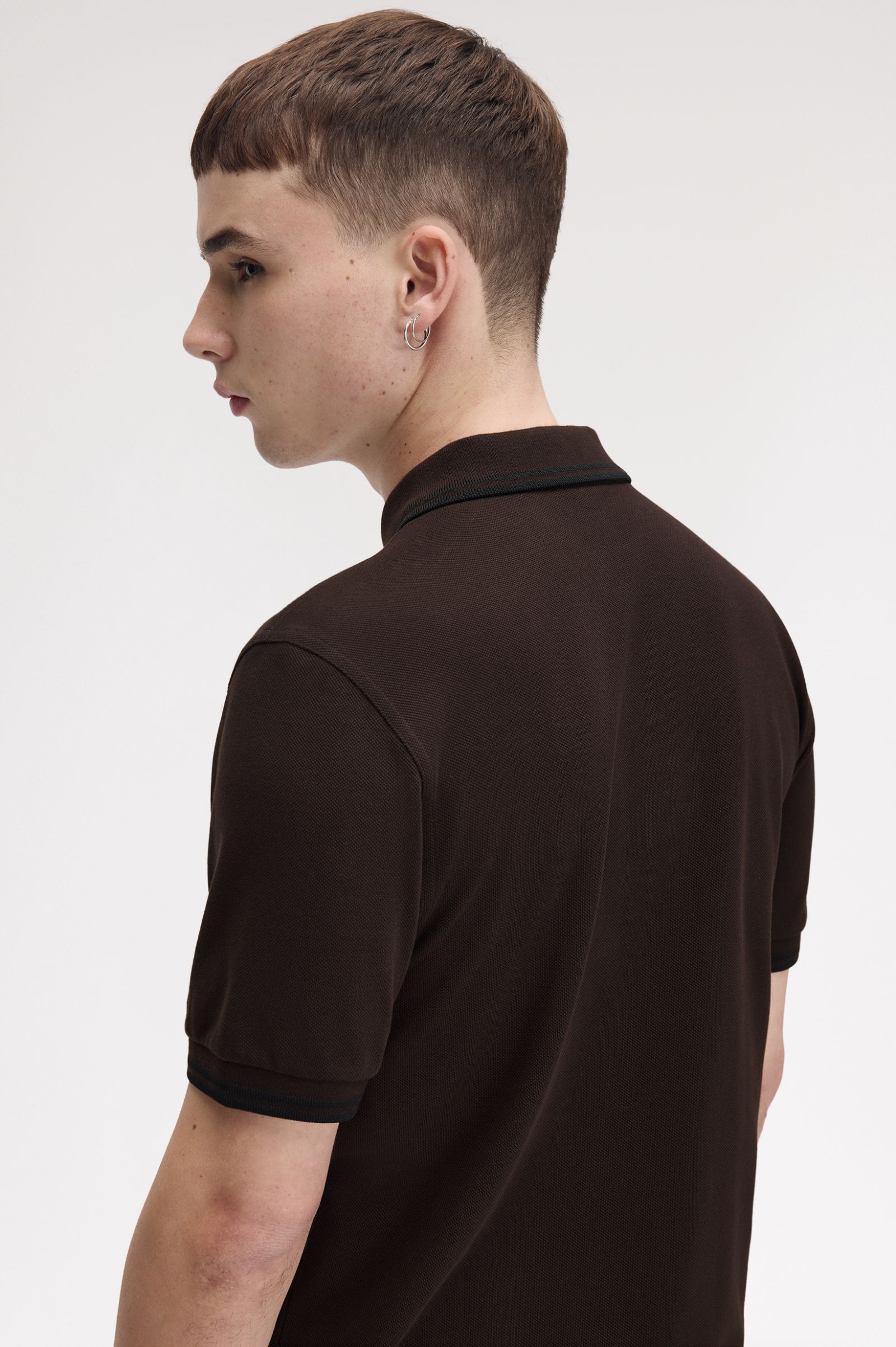 Fred Perry M3600 Twin Tipped Polo Shirt (Rich Brown/Black)