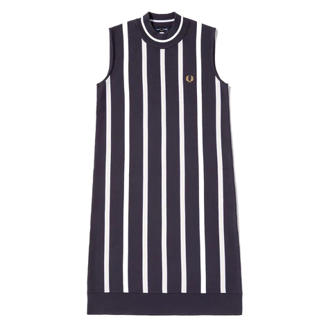 Fred Perry Striped Knitted Dress  Dark Graphite