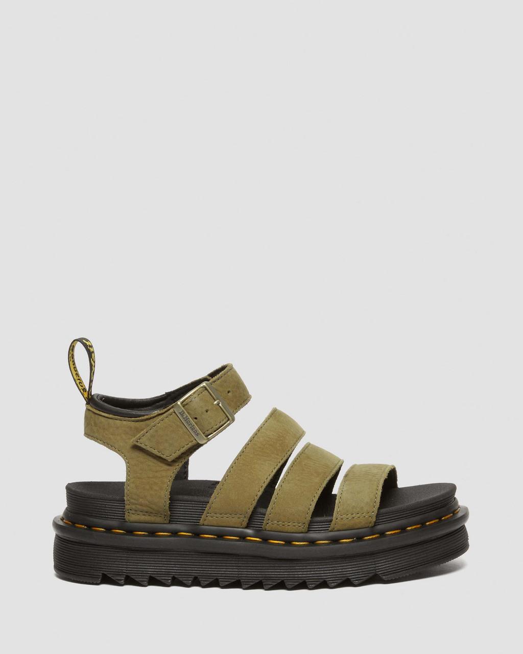 Blaire Tumbled Nubuck Sandalen (Muted Olive)