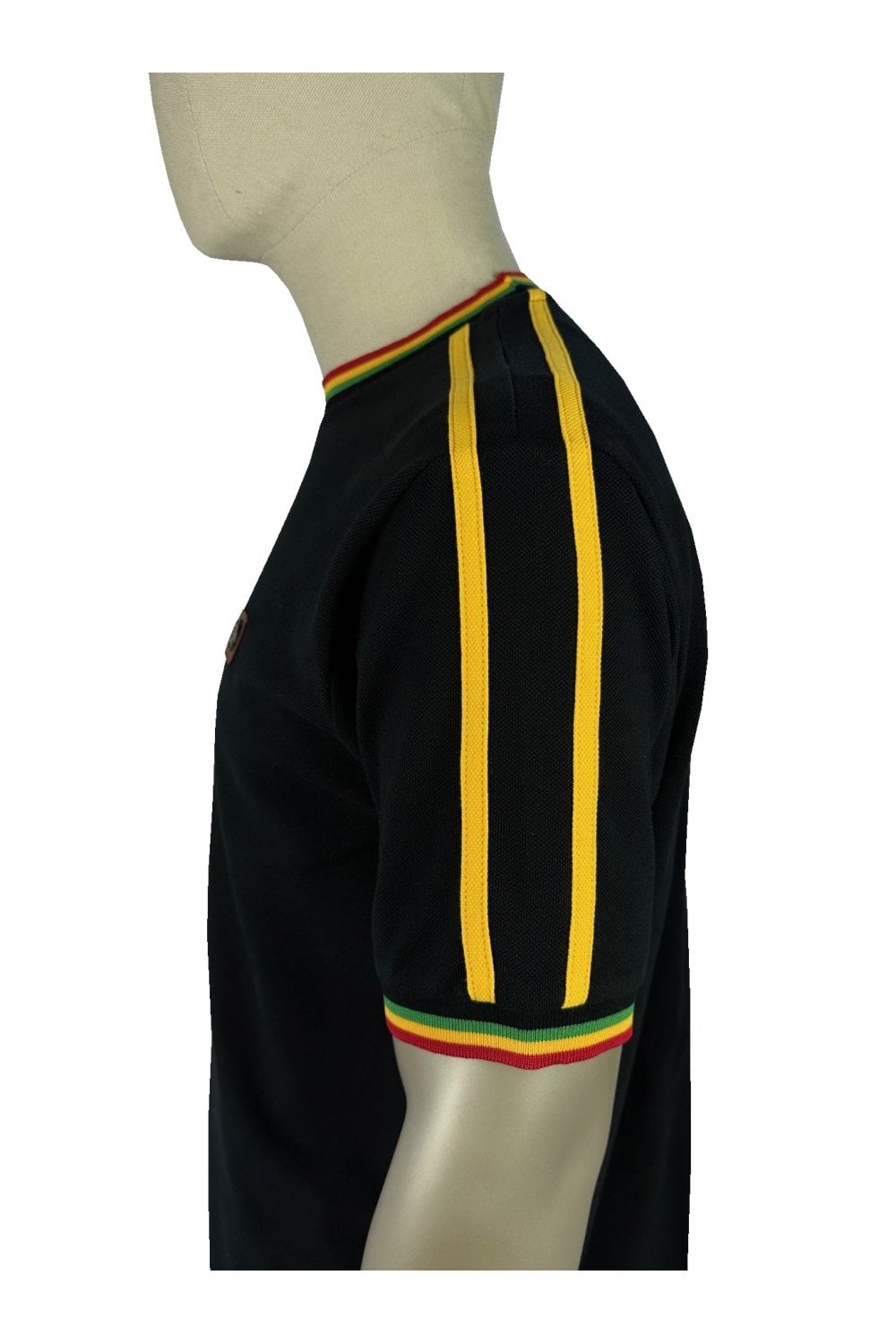 Trojan Three Colour Tipped Pique Polo in Black 