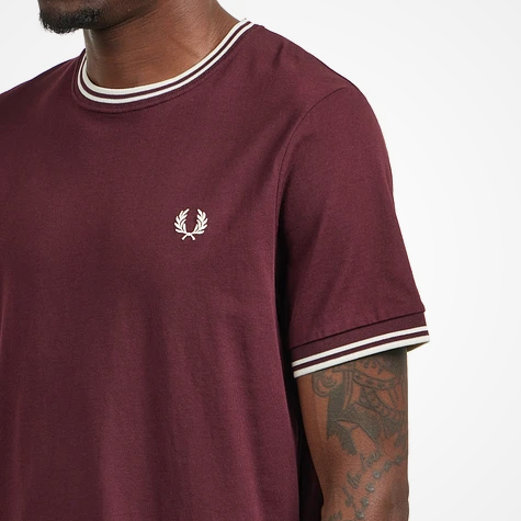 Fred Perry Twin Tipped T-Shirt (Oxblood/Ecru)